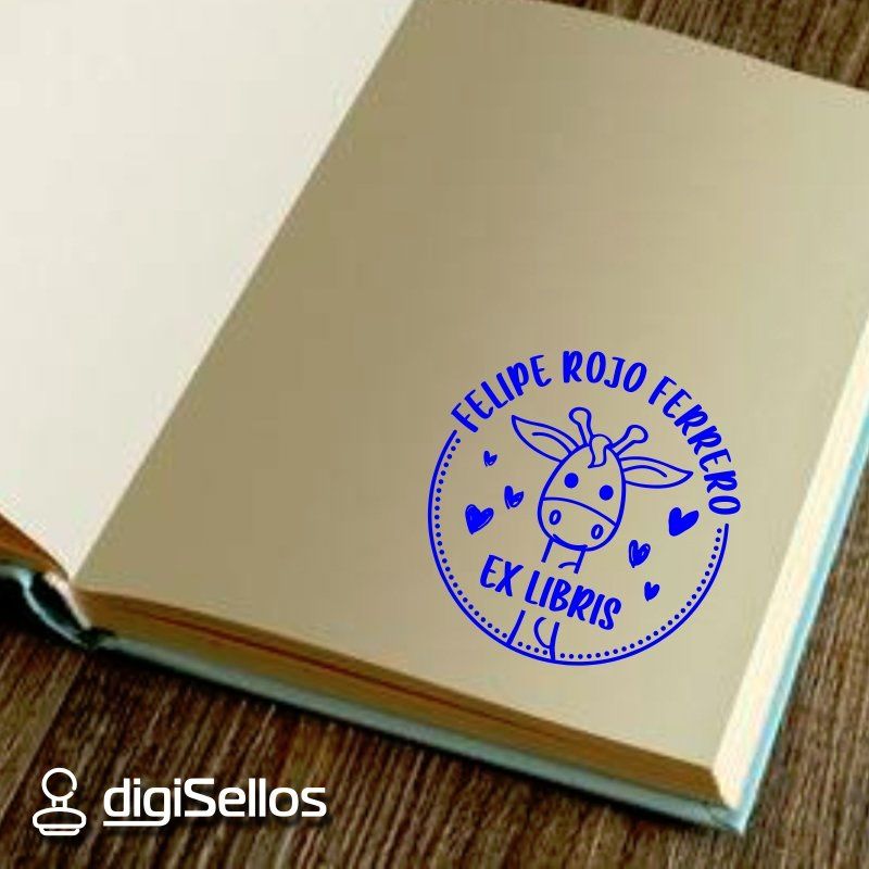 Sello libro jirafa