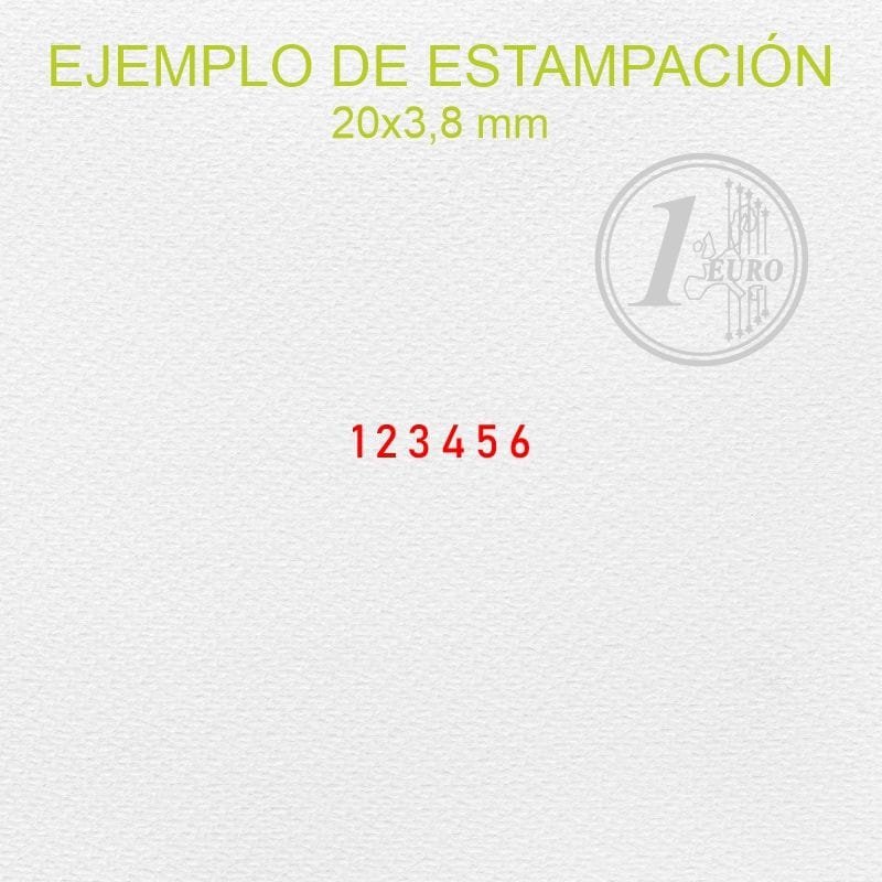Plantilla sello caucho numerador 20x3,8 mm