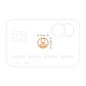 Plantilla sello de caucho 12x12 mm con logo