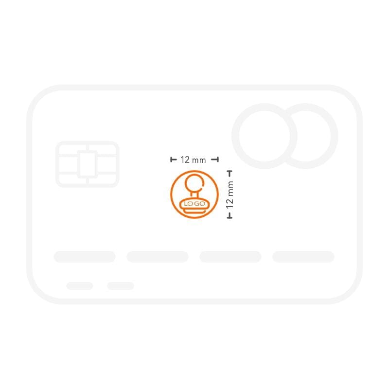 Plantilla sello de caucho 12x12 mm con logo