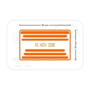 Plantilla sello fechador 56x33 mm