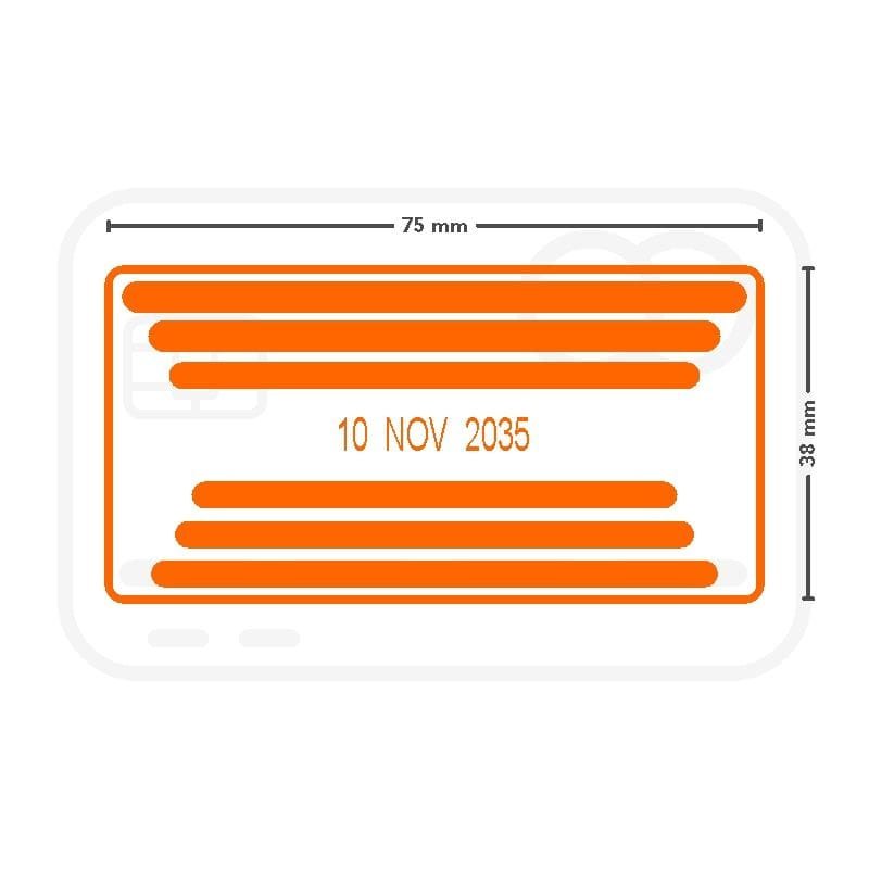 Molde de carimbo de selagem 75 x 38 mm