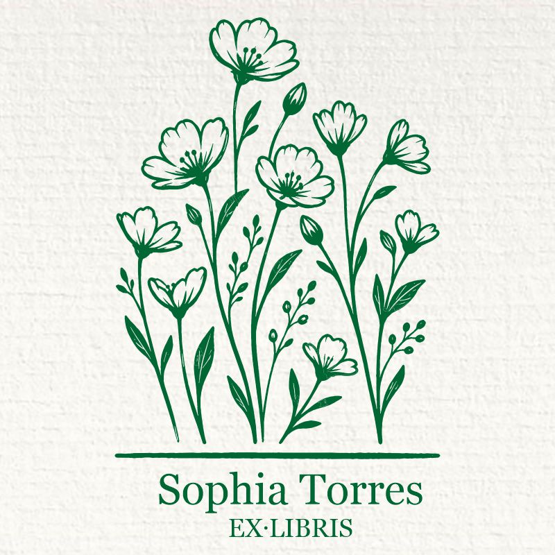Sello ex libris amapolas