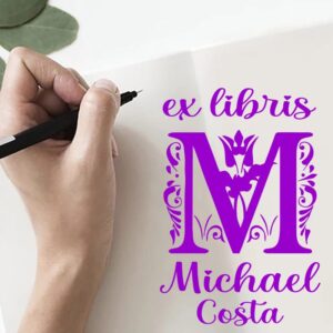 Sello ex libris inicial M