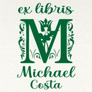 Sello ex libris inicial M